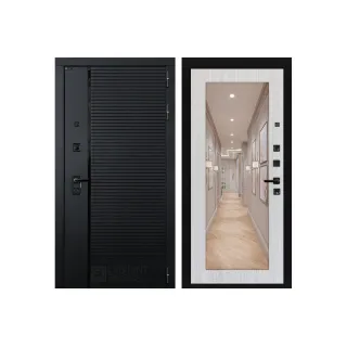 Входная дверь Лабиринт PIANO с зеркалом 18 - Сандал Белый